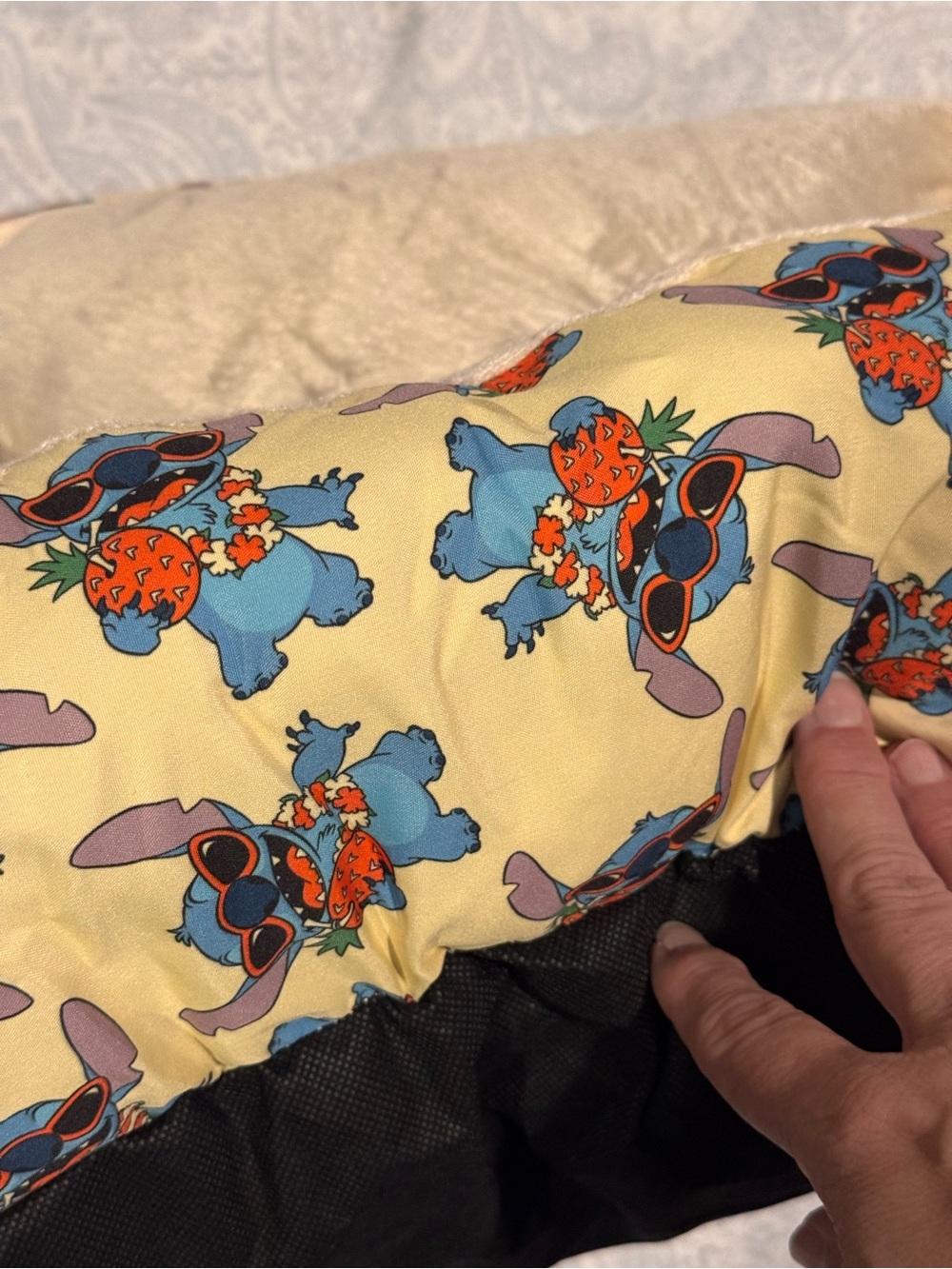 Disney Stitch Print Plush Bed for Small Pets